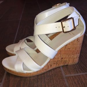 Amazing White/Cork Cole Haan Wedges